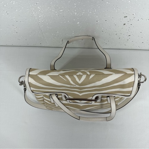 Coach Taylor Zebra Print Marlin Flap Satchel Shoulder Bag - Picture 6 of 15